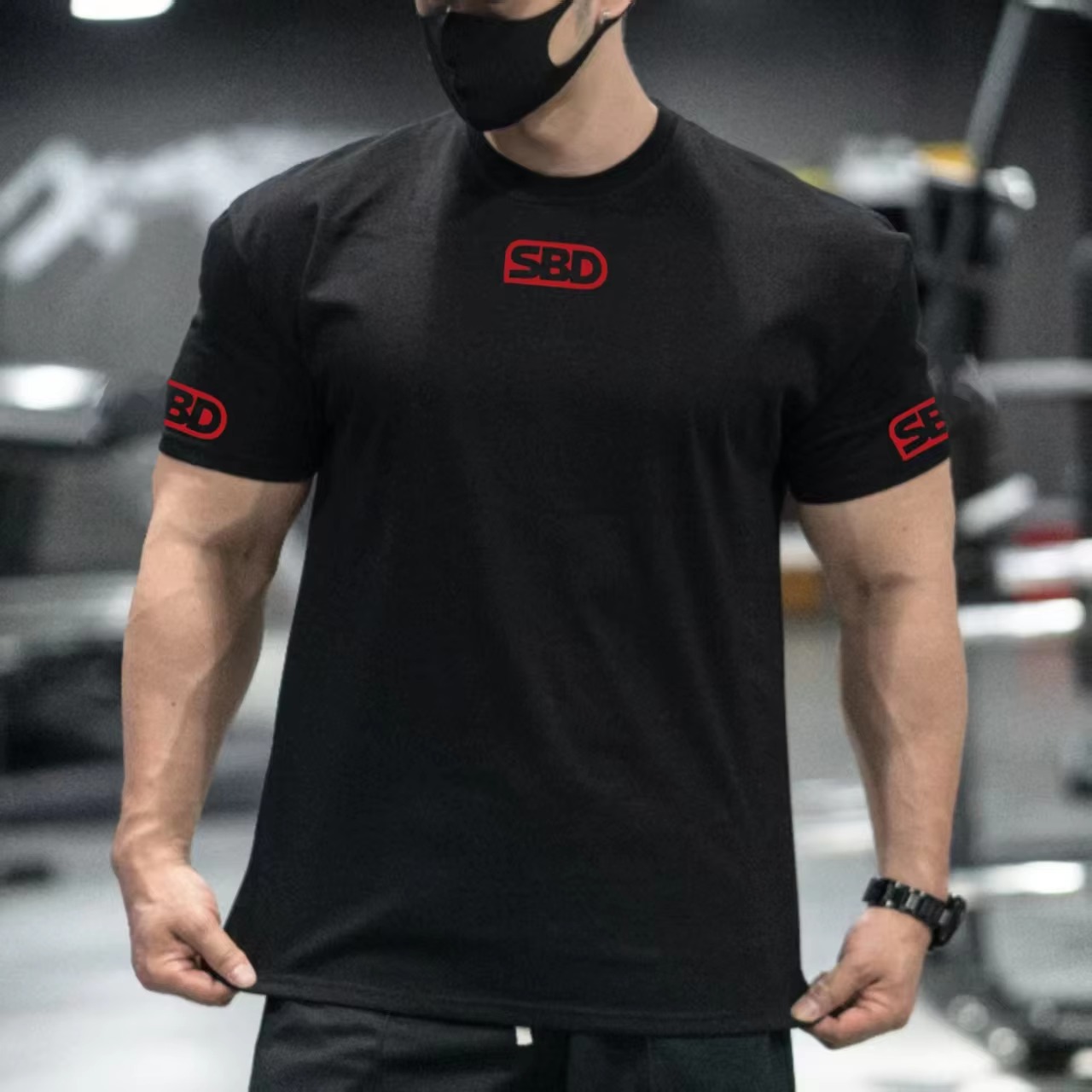 Streetwear Brand Red Logo - SBD Powerlifting Training Black with Red